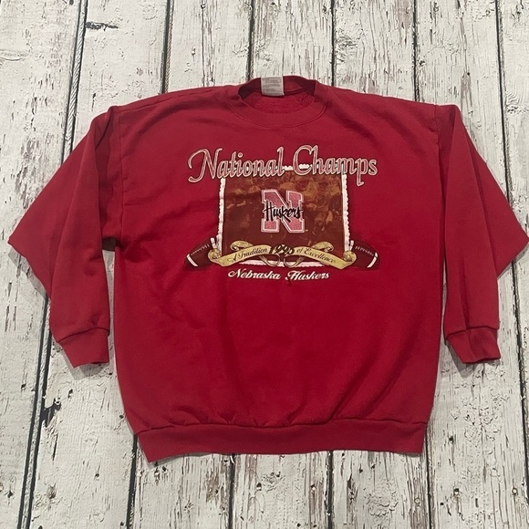 Vintage University of Nebraska Cornhuskers 1995 National Champions Sweatshirt - Picture 2 of 8
